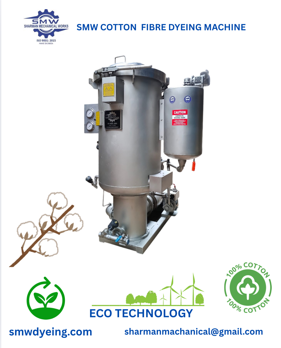 SMW Cotton Fibre Dyeing Machine manufacturer in India