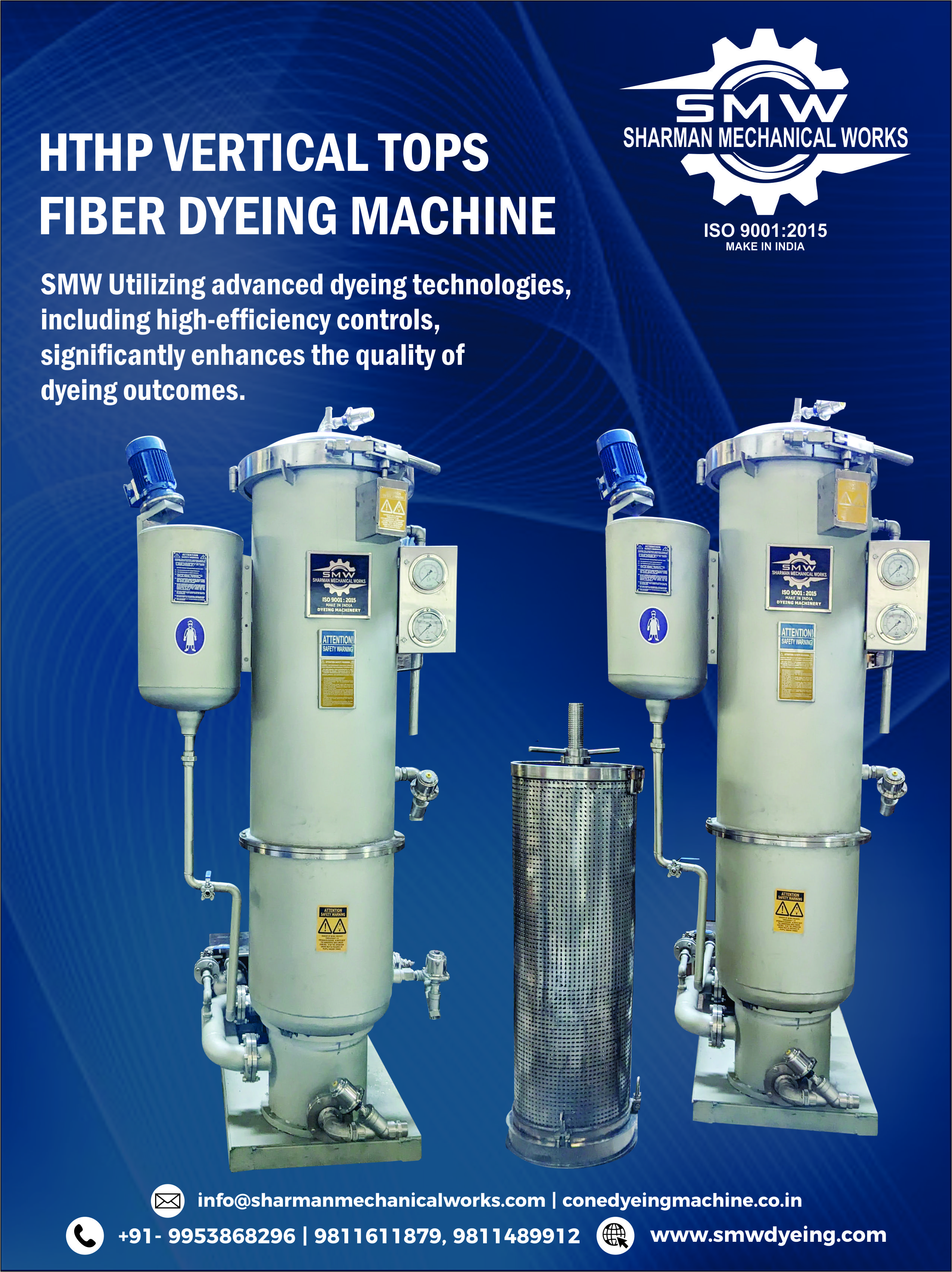HTHP Vertical Loose Fiber Dyeing Machines manufacturer in Delhi